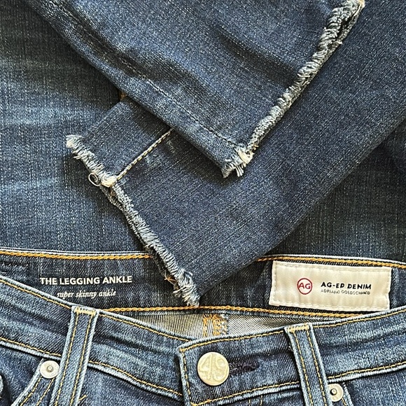 Adriano Goldschmied The Legging Ankle Super Skinny Ankle Stretchy Raw Hem Denim - Picture 9 of 11